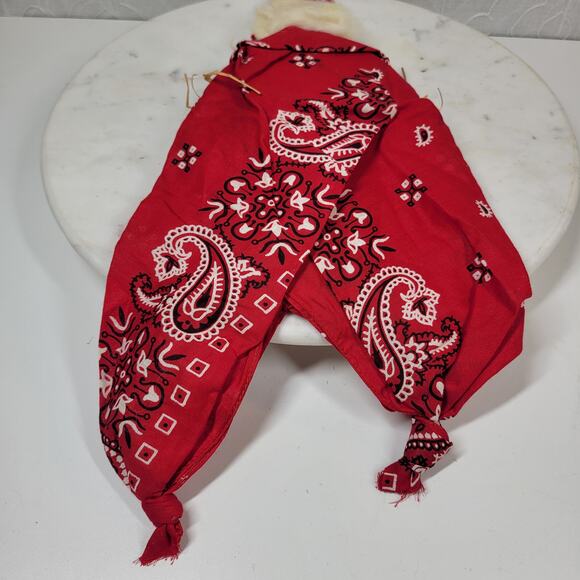 VINTAGE Bandana Santa  17" Tall Rustic Ornament Christmas Hand Made - Picture 8 of 13